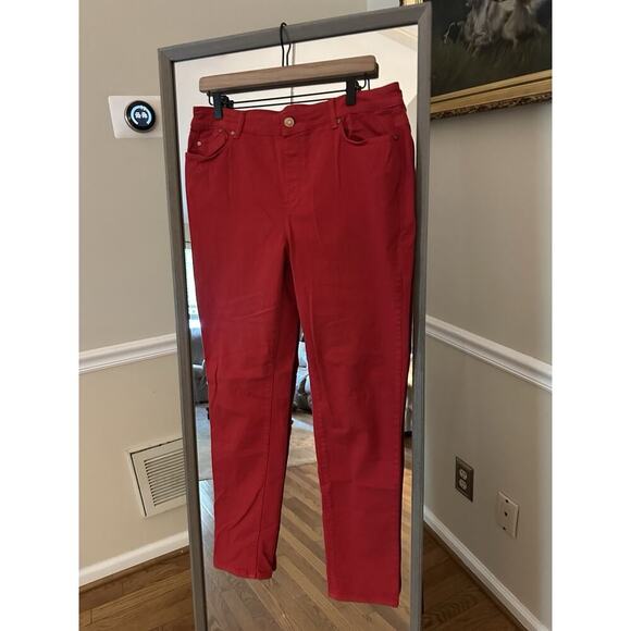 Chico's Pants So Slimming Women’s Slim Ankle Size 1 .5 (10)Casual Work Dress Red - Picture 1 of 5